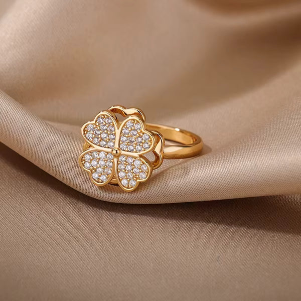 Bague Ajustable Trèfle Porte bonheur