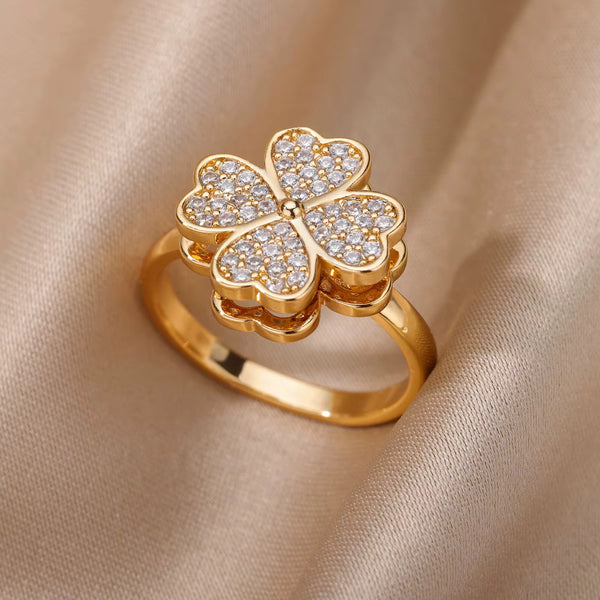 Bague Ajustable Trèfle Porte bonheur
