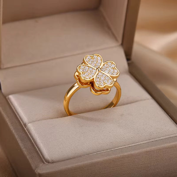 Bague Ajustable Trèfle Porte bonheur
